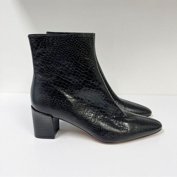 Vince Croc Lanica Boots Leather Minimalist Ankle Booties...